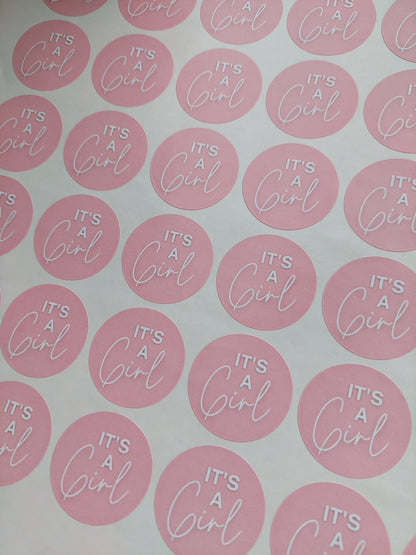 It's A Girl Stickers | Various Sizes | Baby Shower Party Stickers | Baby Girl Stickers