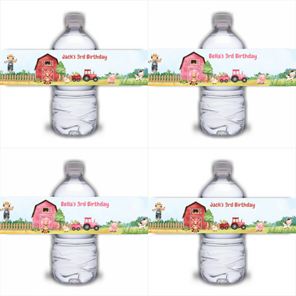 Juice Bottle Labels | Farm Animal Labels | Water Bottle Stickers | Farm Animal Party | Party Stickers