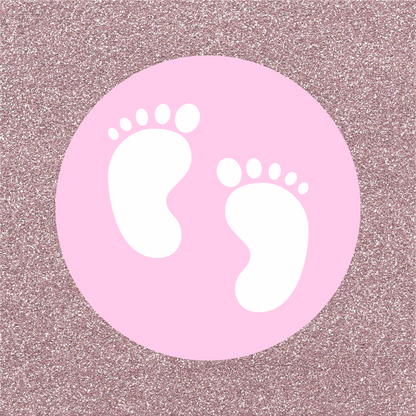 Pink Baby Footprint Stickers | Various Sizes | Baby Shower Party Stickers | Baby Shower Stickers