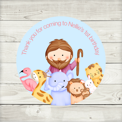 Noah's Ark Party Stickers | Circle Stickers | Sticker Sheet | Party Stickers | (Design 2)