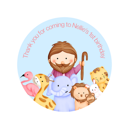 Noah's Ark Party Stickers | Circle Stickers | Sticker Sheet | Party Stickers | (Design 2)