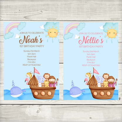 Noah's Ark Invitations | Animal Invites | Noah's Ark Theme Invitations | Party Invitations