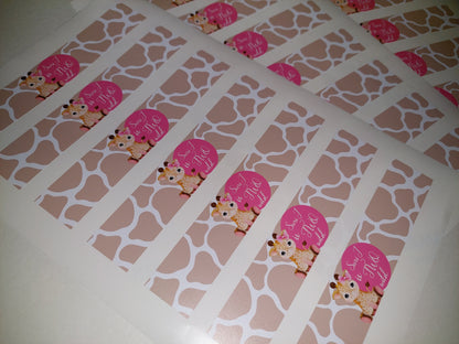 Juice Bottle Labels | Giraffe Theme Labels | Water Bottle Stickers | Giraffe Party | Party Stickers