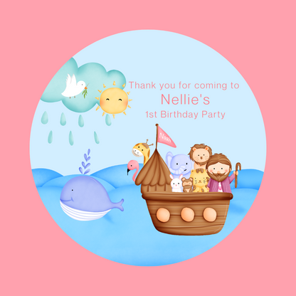 Noah's Ark Birthday Party Gift Tags | Noah's Ark Theme Birthday | Circle Gift Tags