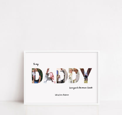 Fathers Day Print | Personalised Photo Letters | Father's Day Gift