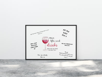 After Work Drinks Won't Be The Same Without You Print | Office Print | Work Print | Leaving Gift