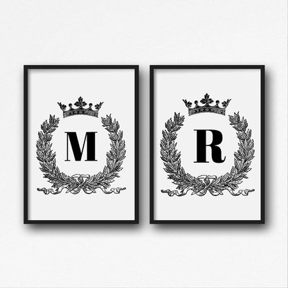 Bedroom Prints | Personalised Initial Crown Design - Dinky Designs