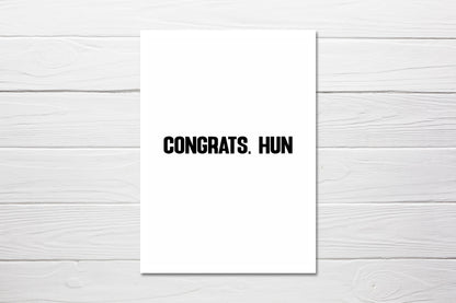 Congratulations Card | Congrats Hun | New Baby Card | Passed Driving Test | New Home Owner