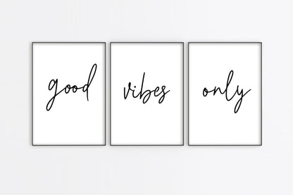 Quote Print | Good Vibes Only | Set Of 3 Prints - Dinky Designs