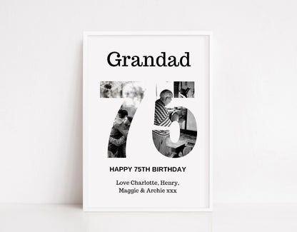 Grandad Print | Personalised Happy Birthday Grandad | Grandad Birthday Gift - Dinky Designs