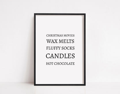 Christmas Print | Christmas Cosy List | Christmas Décor | Quote Print