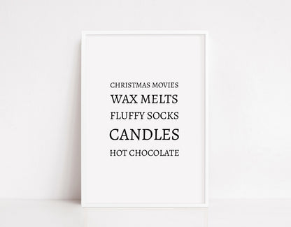 Christmas Print | Christmas Cosy List | Christmas Décor | Quote Print