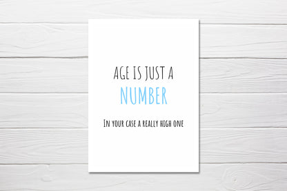 Birthday Card | Age Is Just A Number | Funny Cards