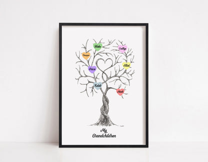 Family Print | My Grandchildren | Family Tree Print | Personalised Print