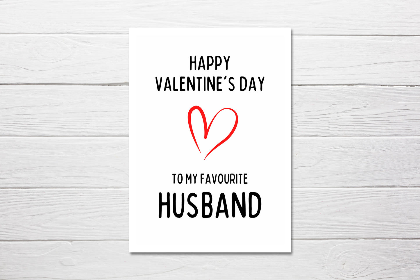 Valentines Card | Happy Valentine's Day To My Favourite Husband | Funny Valentines Card