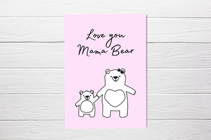 Mother's Day Card | Love You Mama Bear | Cute Mum Card | Mum Appreciation Card | Mum Birthday Card