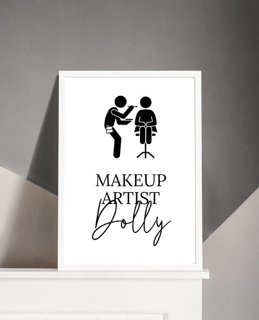 Personalised Custom Salon Print | Job Role | Makeup Artist | Makeup Print | Makeup Studio Print