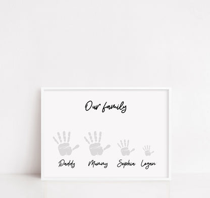 Family Print | Personalised Handprint Design | Family Gift