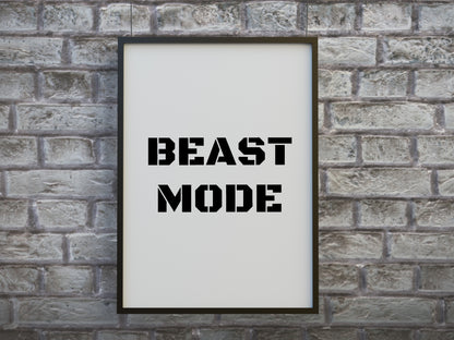 Quote Print | Beast Mode | Motivational Print | Gym Print | Fitness Print