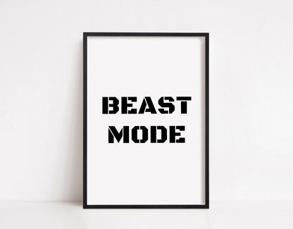 Quote Print | Beast Mode | Motivational Print | Gym Print | Fitness Print