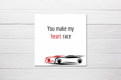 Valentines Card | Anniversary Card | You Make My Heart Race | Couples Card | Love Card