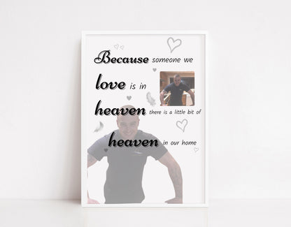 Memory Print | Personalised Image, Heaven In Our Home | Heaven Print | Personalised Memory Print