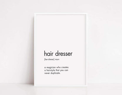 Salon Print | Hairdresser Noun | Hairdressing Print - Dinky Designs