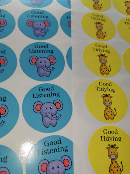 Teacher Stickers | Well Done Stickers | Reward Stickers | Sticker Sheet | Good Listening | Good Tidying