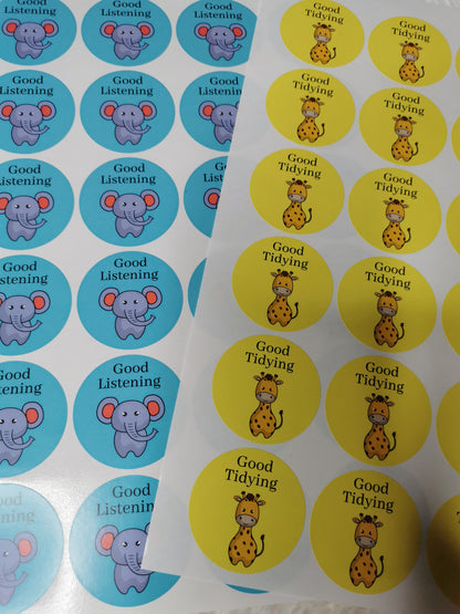 Teacher Stickers | Well Done Stickers | Reward Stickers | Sticker Sheet | Good Listening | Good Tidying