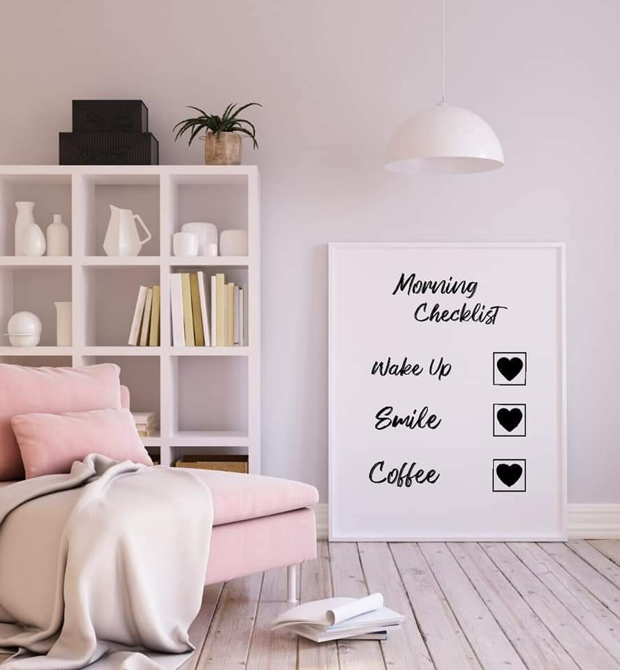Bedroom Print | Morning Checklist | Quote Print - Dinky Designs
